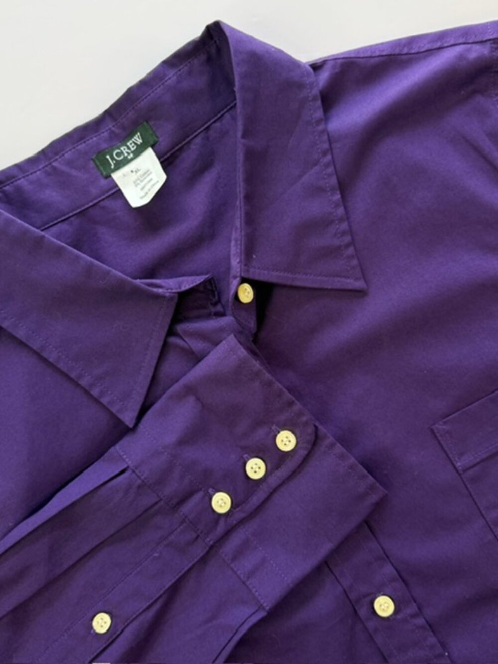 J. Crew Shirt Blouse Button Up Collared Neck Women's XL Purple Cotton